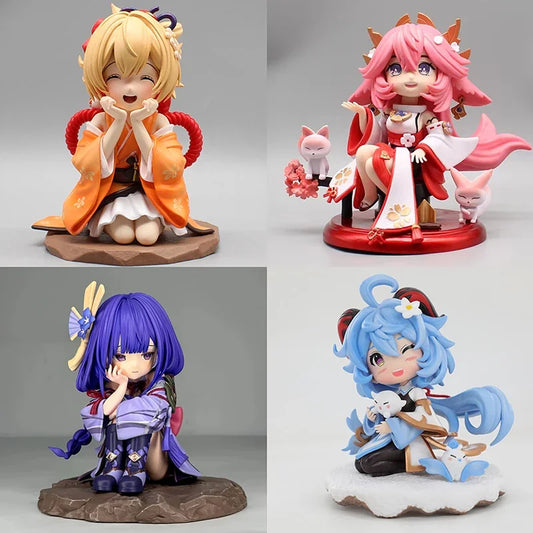 Game Genshin Impact Figures Yae Miko Naganohara Yoimiya Ganyu Cute Action Figures PVC Model Collection Toys Decoration Gifts