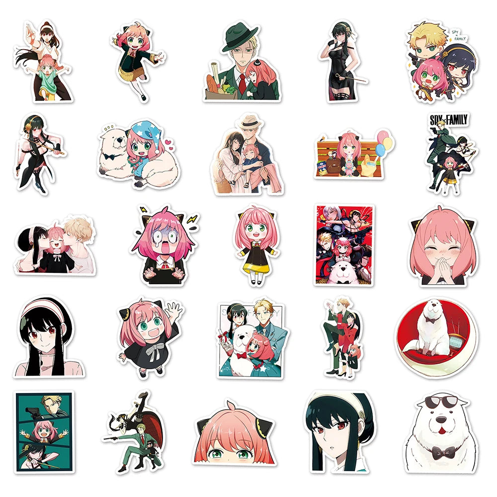 10/30/50pcs Anime Spy X Family Stickers Cartoon Decals Classic Toy DIY Skateboard Laptop Luggage Car Bike Phone Kids Sticker