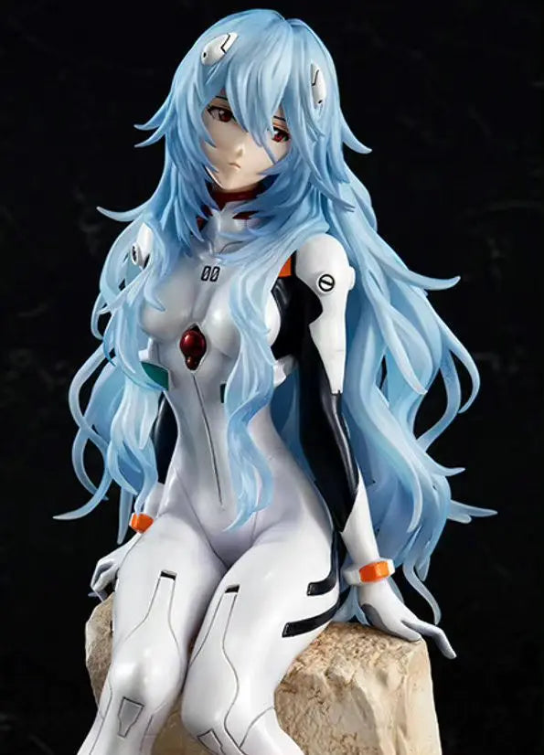 Genuine Neon Genesis Evangelion EVA Ayanami Rei Sitting Posture Long Hair Hand Model Small Amount in Stock Holiday Gift