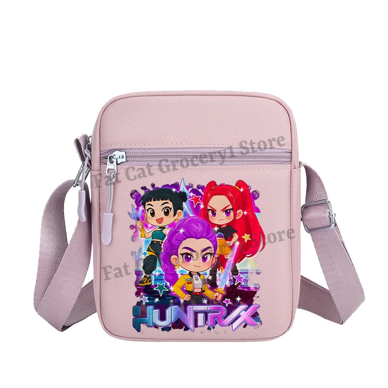 Kpop Demon Hunter Shoulder Bag Kawaii Rumi Mira Zoey Crossbody Bags Girls Outdoor Sport Messenger Pouch Women Travel Purse Gift