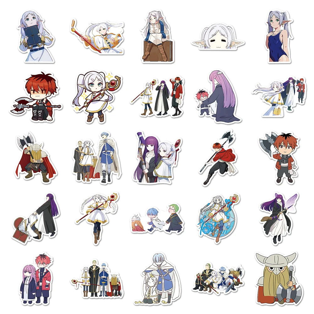 50pcs Frieren Beyond Journeys End Anime Stickers Himmel Frieren Sticker Waterproof Fern Stark Eisen Heiter Cartoon Decals