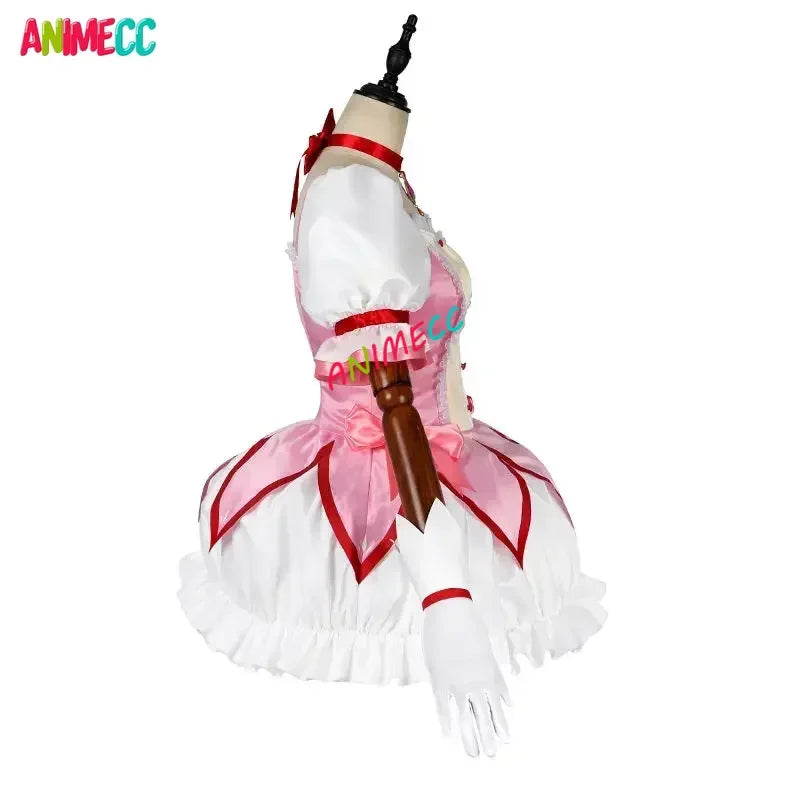 ANIMECC in Stock XS-2XL Kaname Madoka Cosplay Combats Costume Wig Anime Madoka Magica Halloween Party Outfits for Women