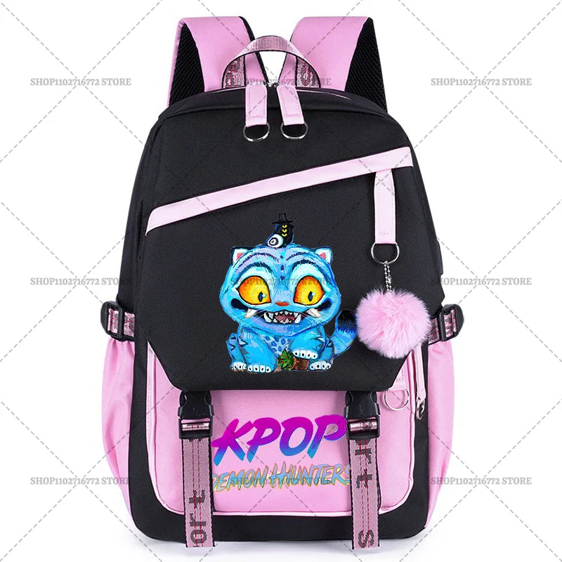 K Pop Demon Hunters School Backpack for Students Daily Mochila 2025 Hot Movie Women Backpacks for Girl Laptop Usb Port Bag Gift