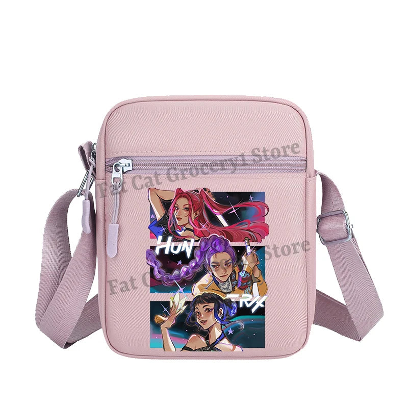 Kpop Demon Hunter Shoulder Bag Kawaii Rumi Mira Zoey Crossbody Bags Girls Outdoor Sport Messenger Pouch Women Travel Purse Gift