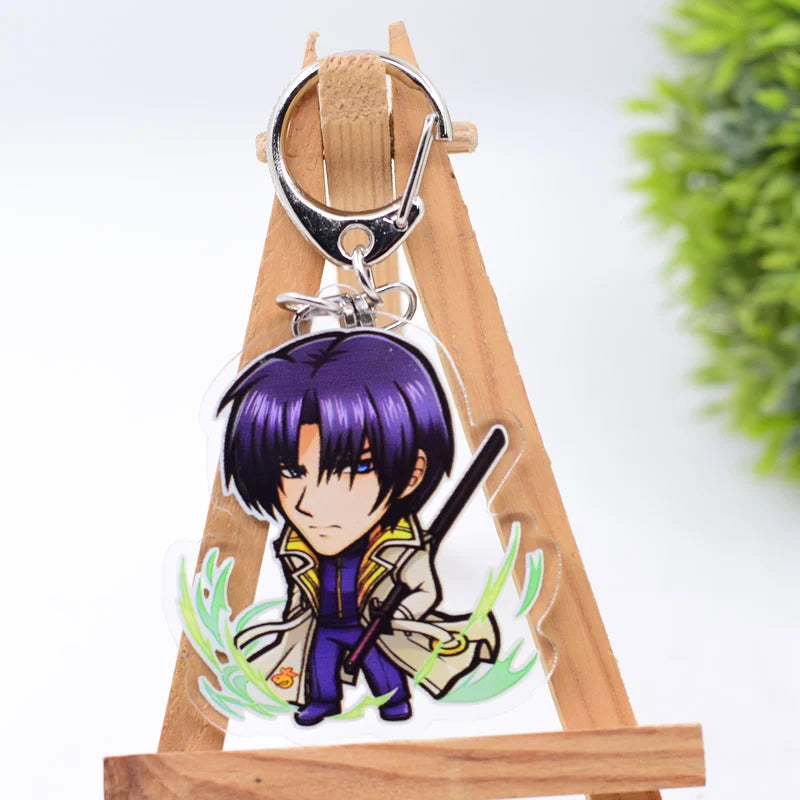 10 Styles Rurouni Kenshin Keychain Double Sided Acrylic Cartoon Key Chain Pendant Anime Accessories Keyring Fans Gift