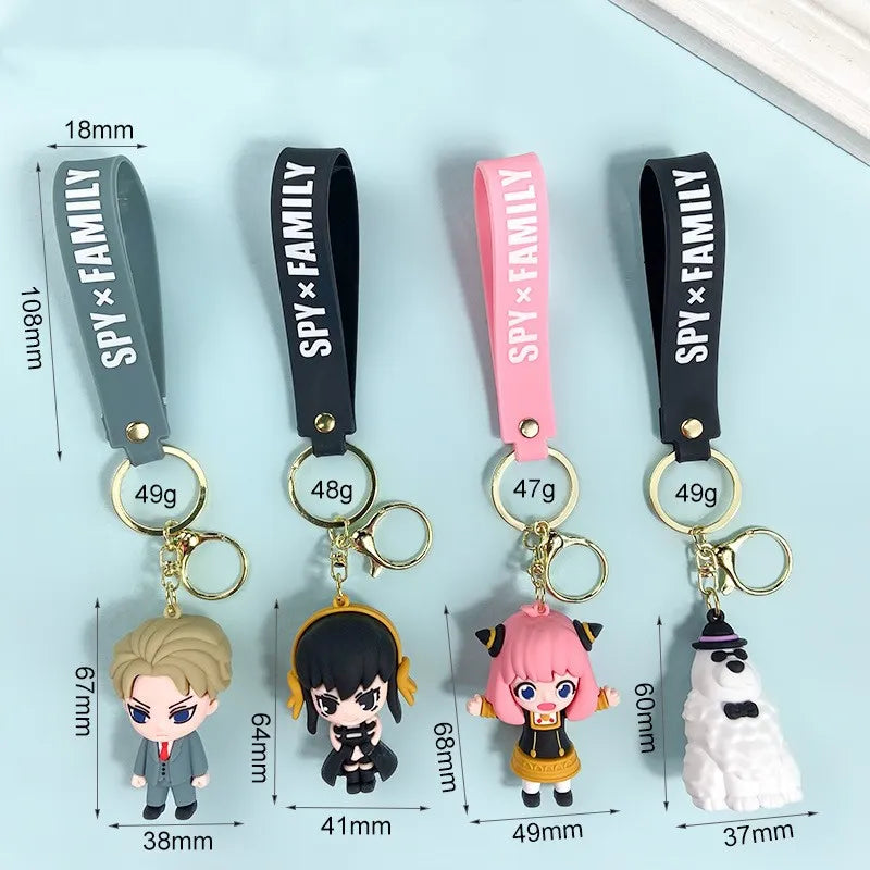 Spy X Family 3D muñeca de goma suave accesorios de Cosplay llaveros Crepúsculo Anya Yor Loid Forger llavero colgante bolsa de coche regalos colgantes