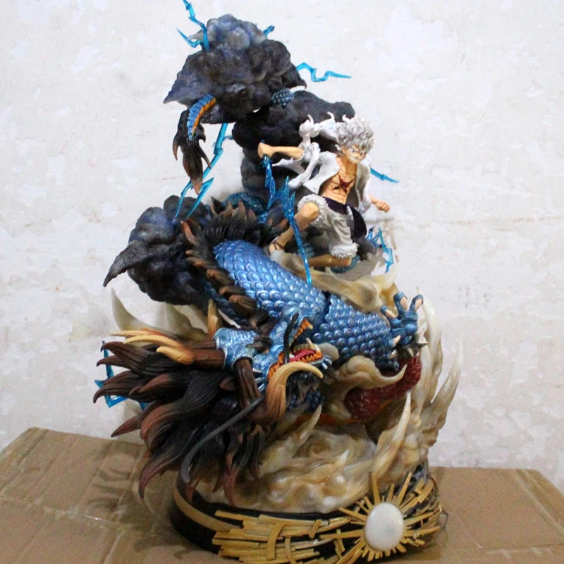 60cm One Piece Extra Large Anime Figure Monkey D Luffy Illuminant Figures Gear 5 Luffy Figurine PVC Statue Model Colectible Toy
