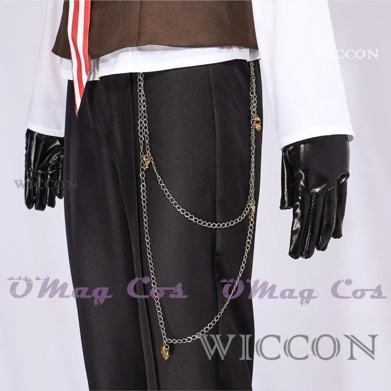 Black Butler Grell Sutcliff Michaelis Cosplay Costume Wig Uniforms Anime Cosplay Halloween Party Unisex Fancy Red Suit Glasses