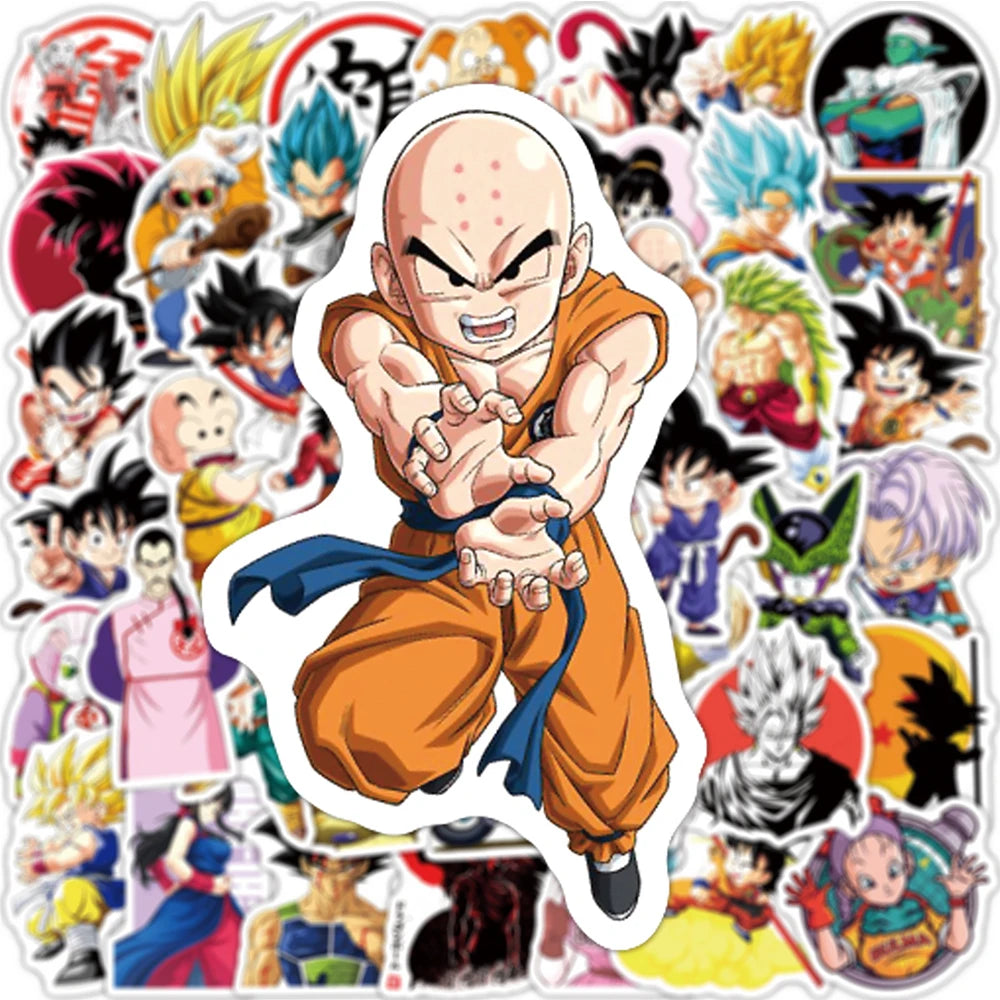 10/30/50pcs Anime Dragon Ball Z Stickers for Kids Graffiti Laptop Phone Luggage Waterproof Cool Son Goku Cartoon Sticker Toys
