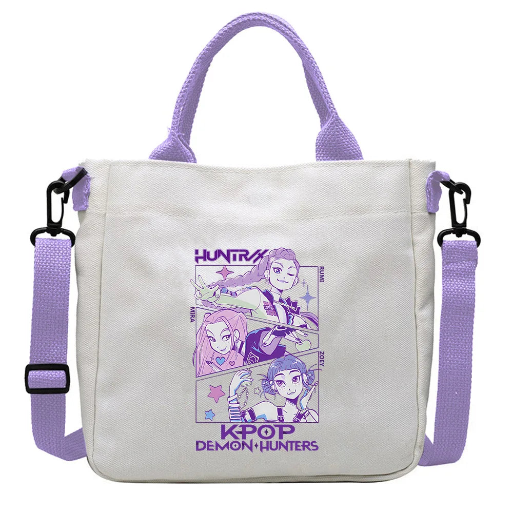 KPop Demon Hunters Anime Women's Crossbody Bag Aesthetics KPop Demon Hunters 2025 Shoulder Bags Korean Fashion Messenger Bag