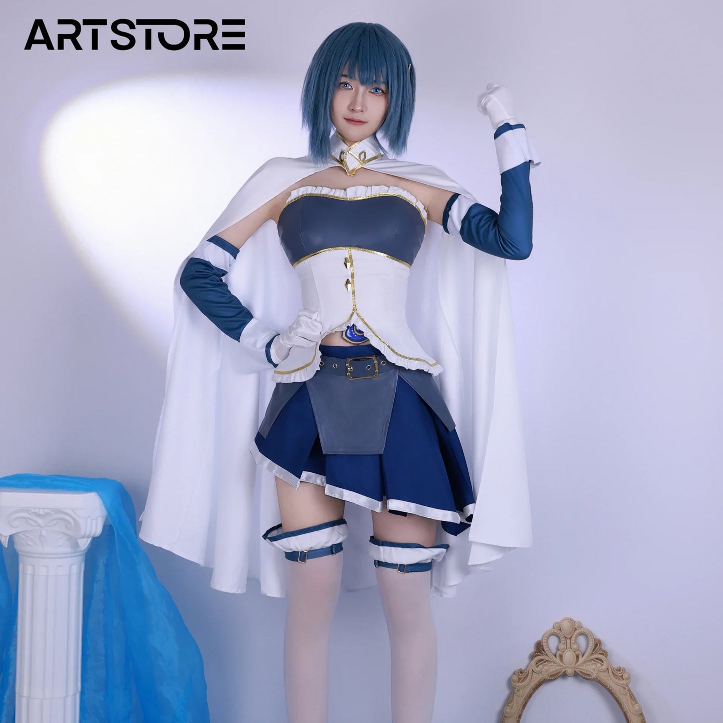 Game Puella Magi Madoka Magica Miki Sayaka Cosplay Costume Role Play Comic Con Dress Hallowmas Party Wigs Anime Prop