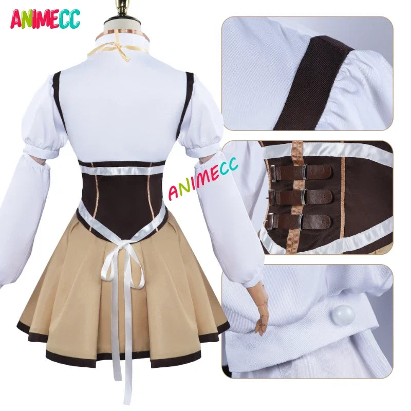 ANIMECC in Stock XS-3XL Tomoe Mami Cosplay Puella Magi Madoka Magica Combats Wig Hat Anime Halloween Party Uniform for Women