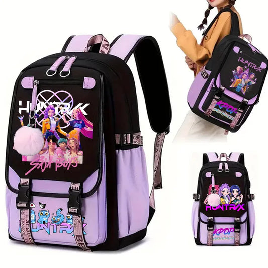 K Pop Demon Hunters School Backpack for Students Daily Mochila 2025 Hot Movie Women Backpacks for Girl Laptop Usb Port Bag Gift