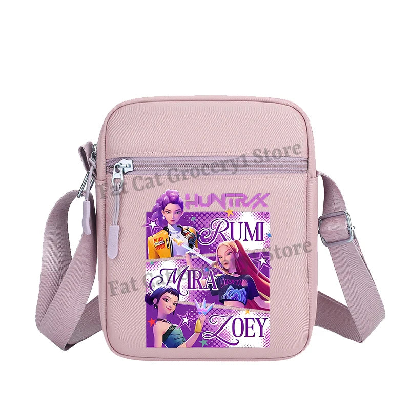 Kpop Demon Hunter Shoulder Bag Kawaii Rumi Mira Zoey Crossbody Bags Girls Outdoor Sport Messenger Pouch Women Travel Purse Gift