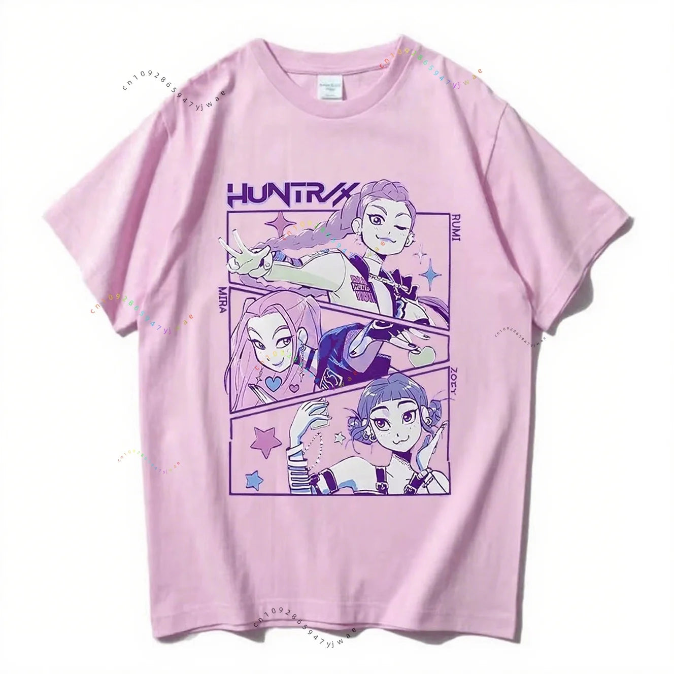 Huntrix Rumi Mira Zoey Roleplay Anime Kpop Demon Girl Power Korean Kawaii Group Cute Cartoon Parents Kids T-Shirt Halloween Cos