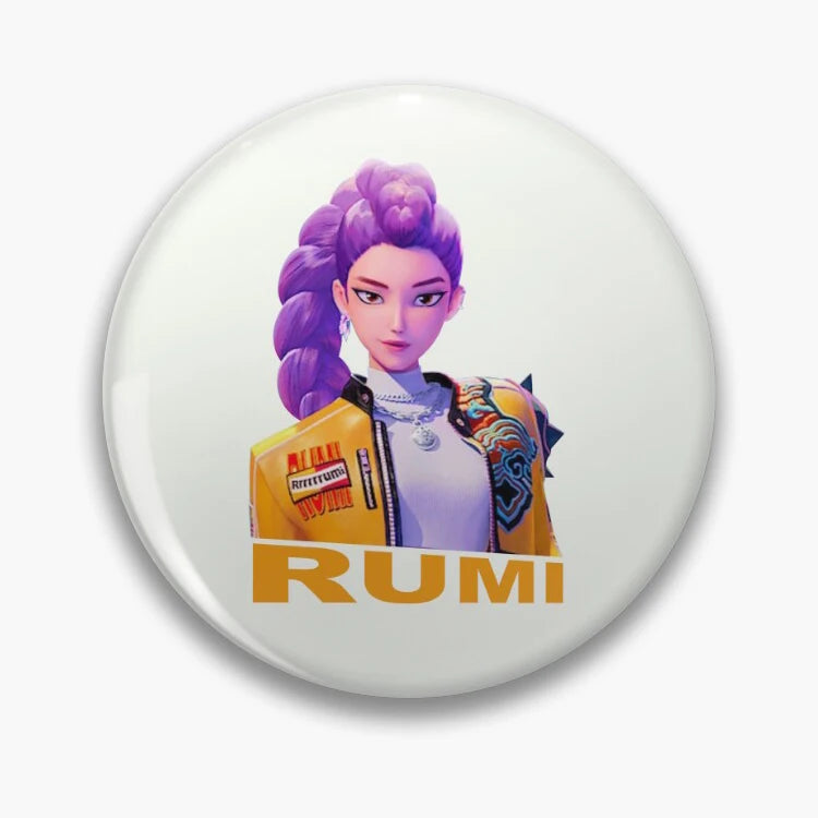 K-Pop Demon Hunters Huntrix Girlgroup Anime Brooch Bag Clothing Hat Badge Accessories Jewelry Gifts