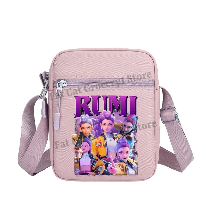 Kpop Demon Hunter Shoulder Bag Kawaii Rumi Mira Zoey Crossbody Bags Girls Outdoor Sport Messenger Pouch Women Travel Purse Gift