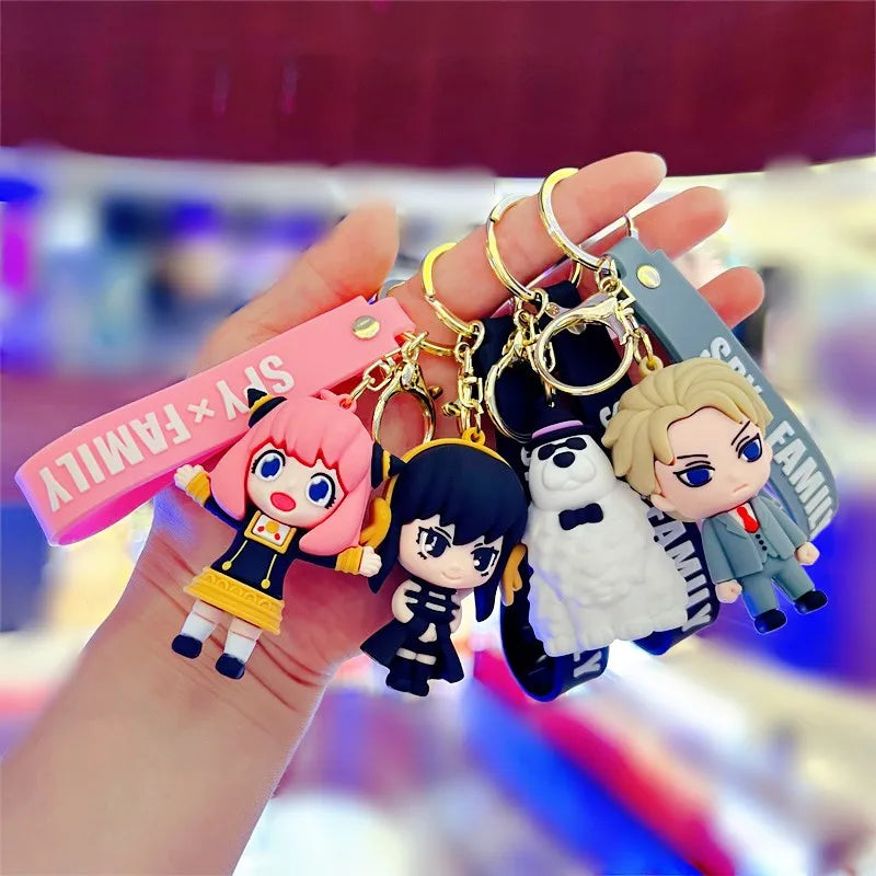 Spy X Family 3D muñeca de goma suave accesorios de Cosplay llaveros Crepúsculo Anya Yor Loid Forger llavero colgante bolsa de coche regalos colgantes