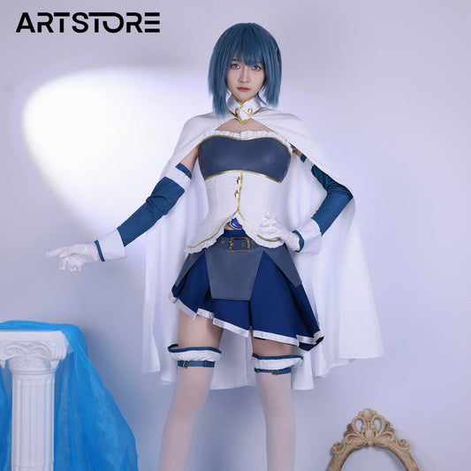 Game Puella Magi Madoka Magica Miki Sayaka Cosplay Costume Role Play Comic Con Dress Hallowmas Party Wigs Anime Prop