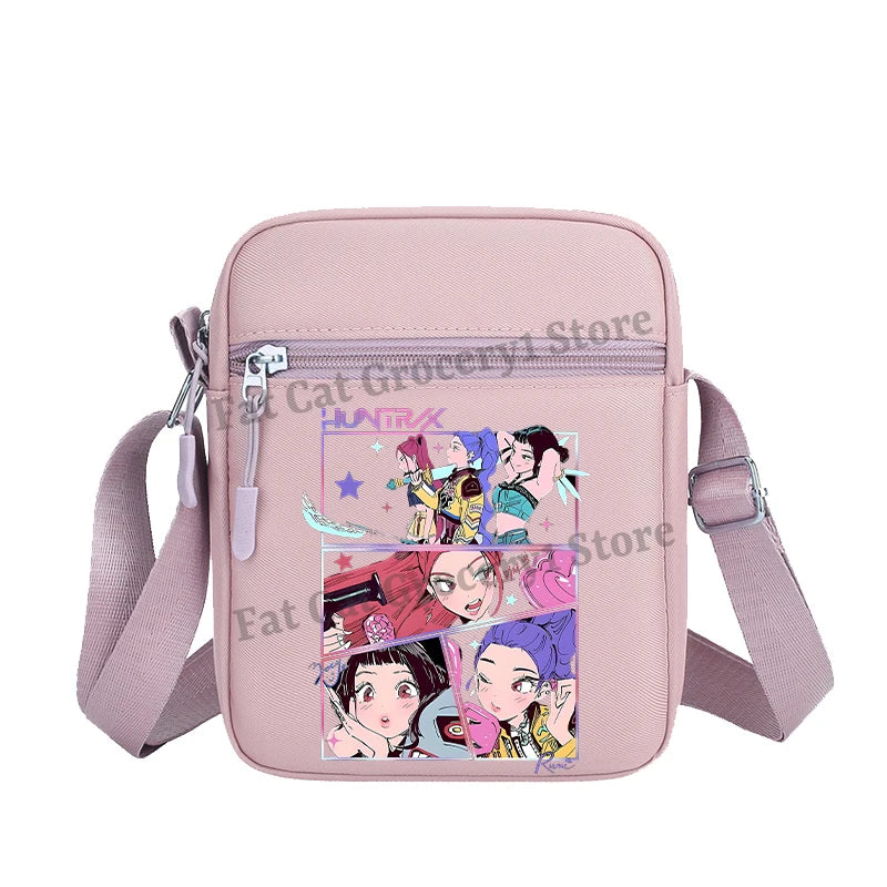 Kpop Demon Hunter Shoulder Bag Kawaii Rumi Mira Zoey Crossbody Bags Girls Outdoor Sport Messenger Pouch Women Travel Purse Gift