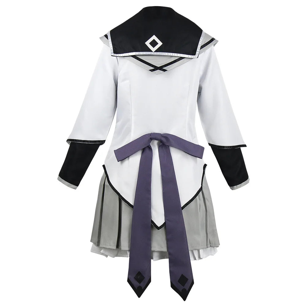 Akemi Homura Cosplay Anime Puella Magi Madoka Magica Cosplay Costume Magical Girl Battle Suit Full Set Dress Wig Party Uniform