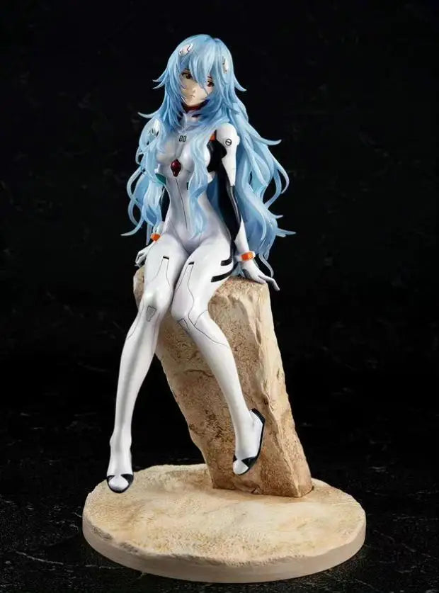Genuine Neon Genesis Evangelion EVA Ayanami Rei Sitting Posture Long Hair Hand Model Small Amount in Stock Holiday Gift
