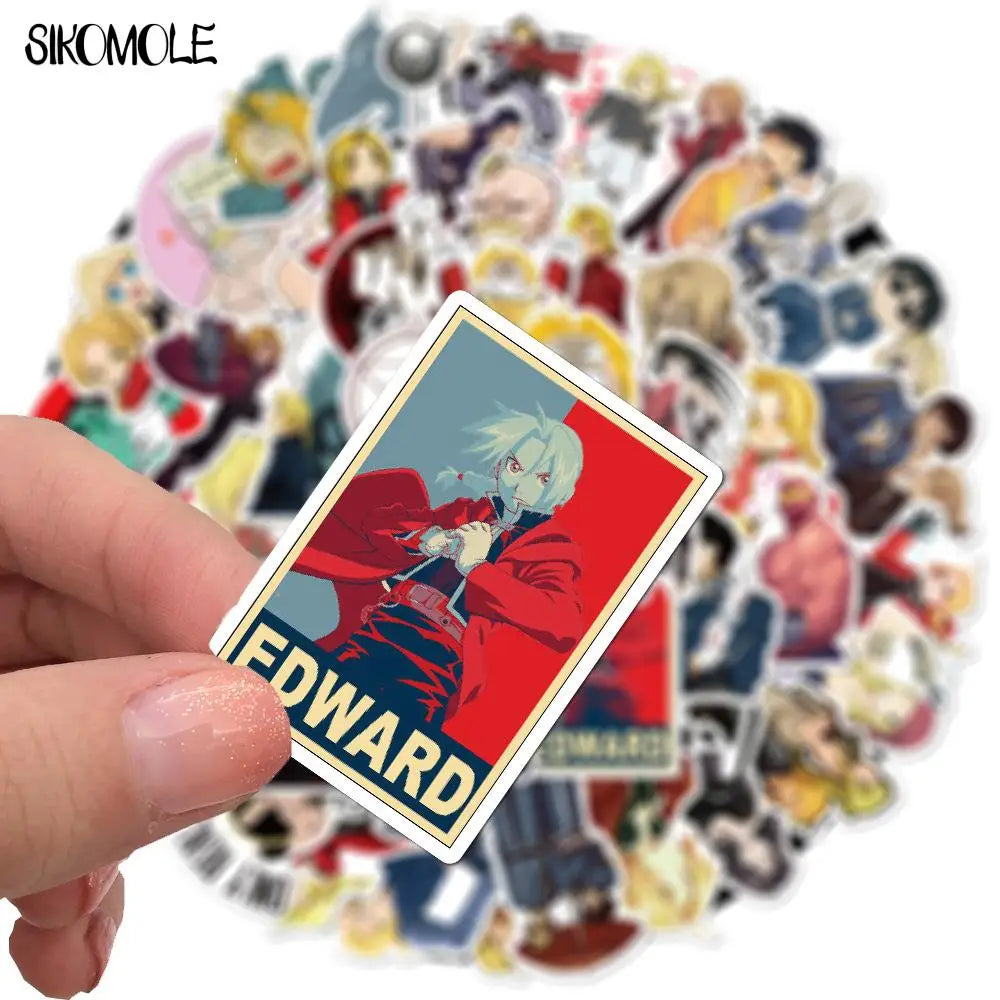 10/30/50PCS Cartoon Fullmetal Alchemist Anime Sticker DIY Case Stationery Laptop Guitar Skateboard Decal Graffiti Stickers F5