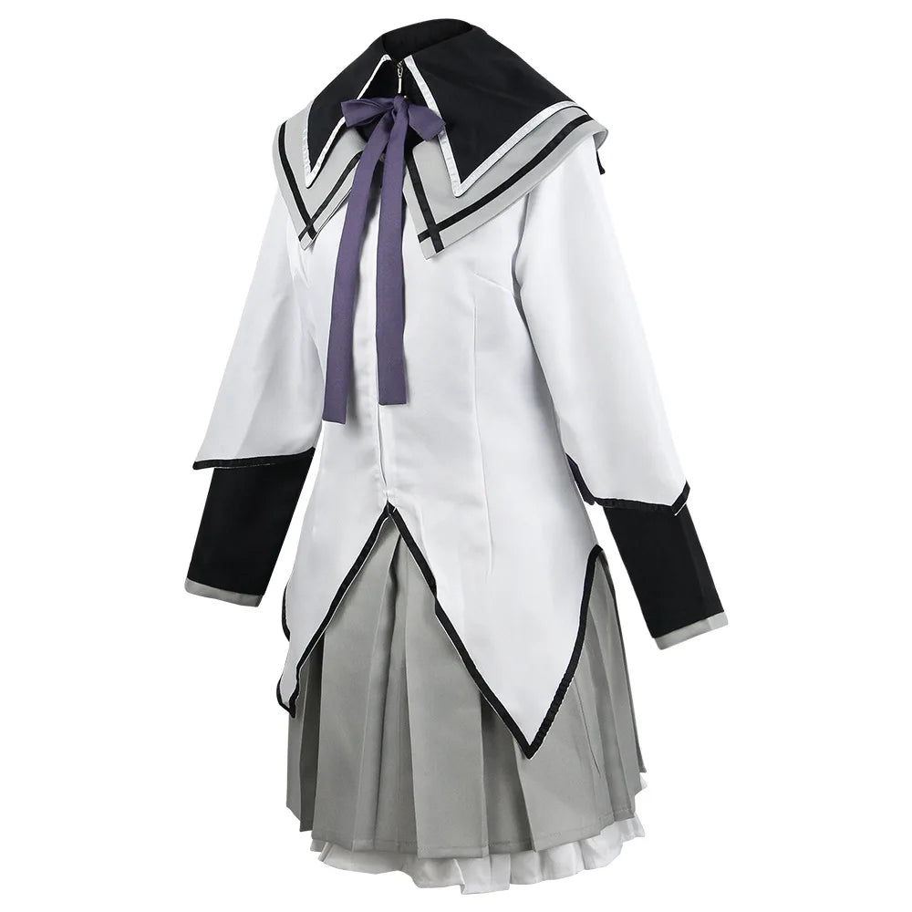Akemi Homura Cosplay Anime Puella Magi Madoka Magica Cosplay Costume Magical Girl Battle Suit Full Set Dress Wig Party Uniform