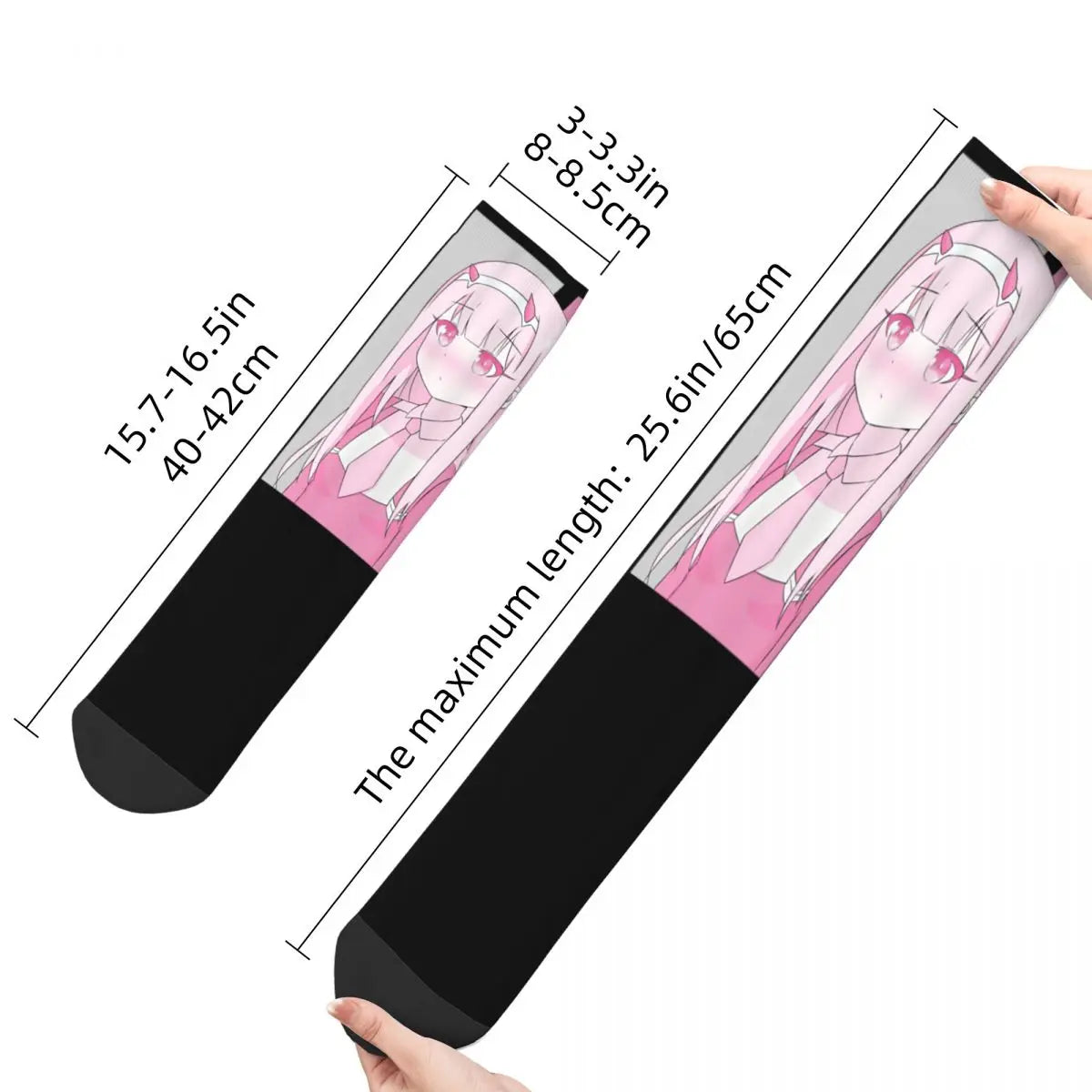 Calcetines novedosos para mujer, accesorios de historia Kawaii Zero Two, calcetines gráficos lindos de Darling In The Franxx para toda la temporada