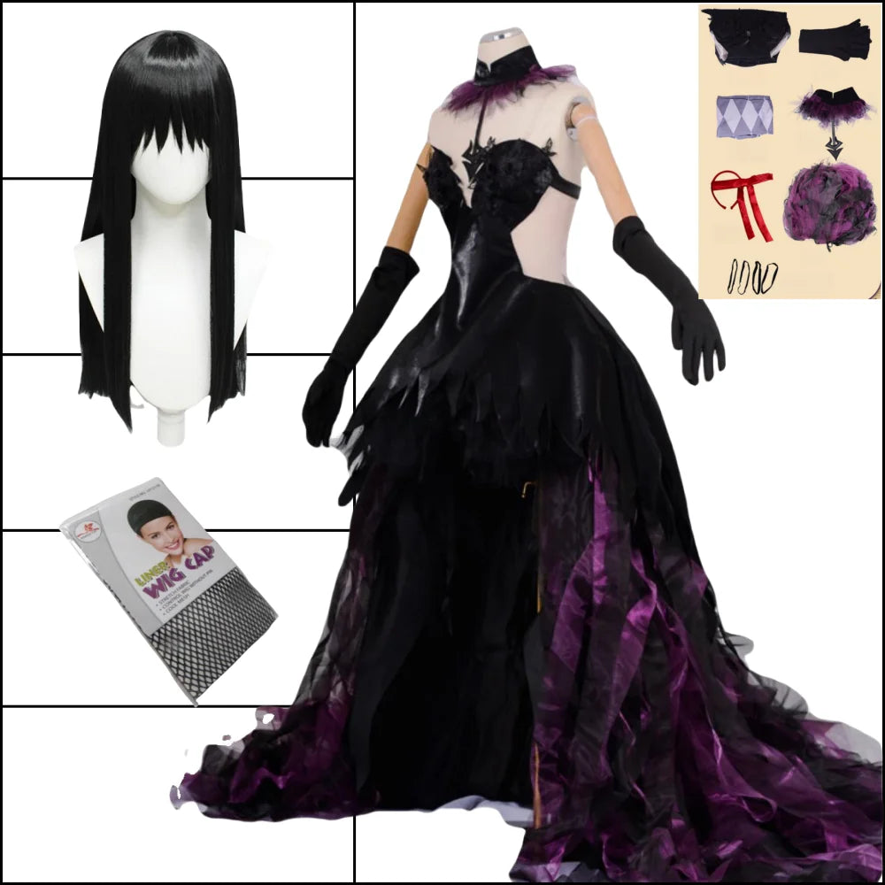 Akemi Homura Cosplay Devil Akemi Homura Women Purple Dress Outfits Anime Puella Magi Madoka Magica Akemi Homura Halloween Suits