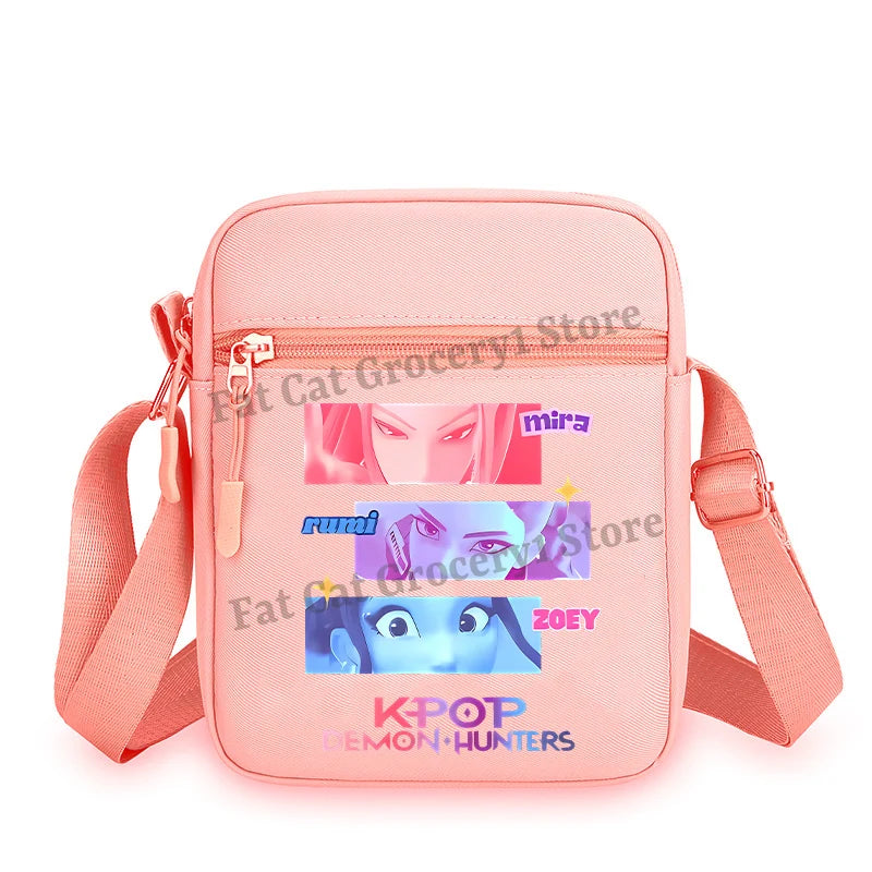 Kpop Demon Hunter Shoulder Bag Kawaii Rumi Mira Zoey Crossbody Bags Girls Outdoor Sport Messenger Pouch Women Travel Purse Gift