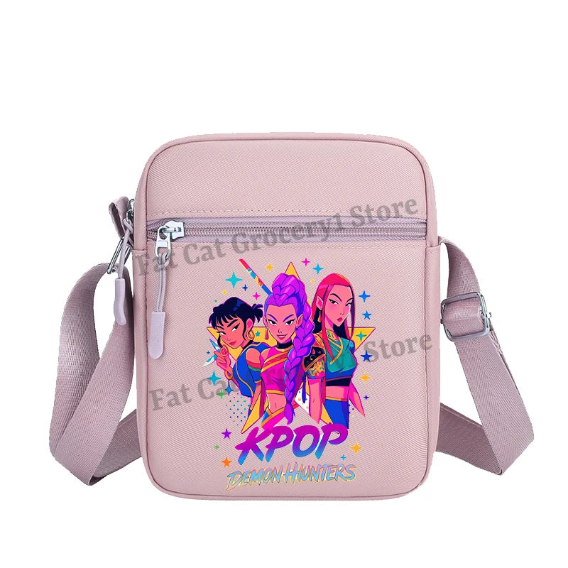 Kpop Demon Hunter Shoulder Bag Kawaii Rumi Mira Zoey Crossbody Bags Girls Outdoor Sport Messenger Pouch Women Travel Purse Gift