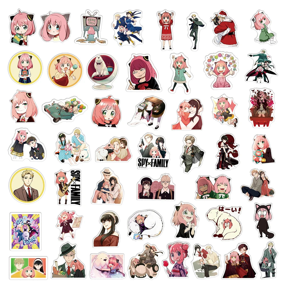 10/30/50PCS Cartoon Anime Spy x Family Cute Creative Graffiti Sticker Bike Skateboard Car Helmet Laptop Computer Wholesale