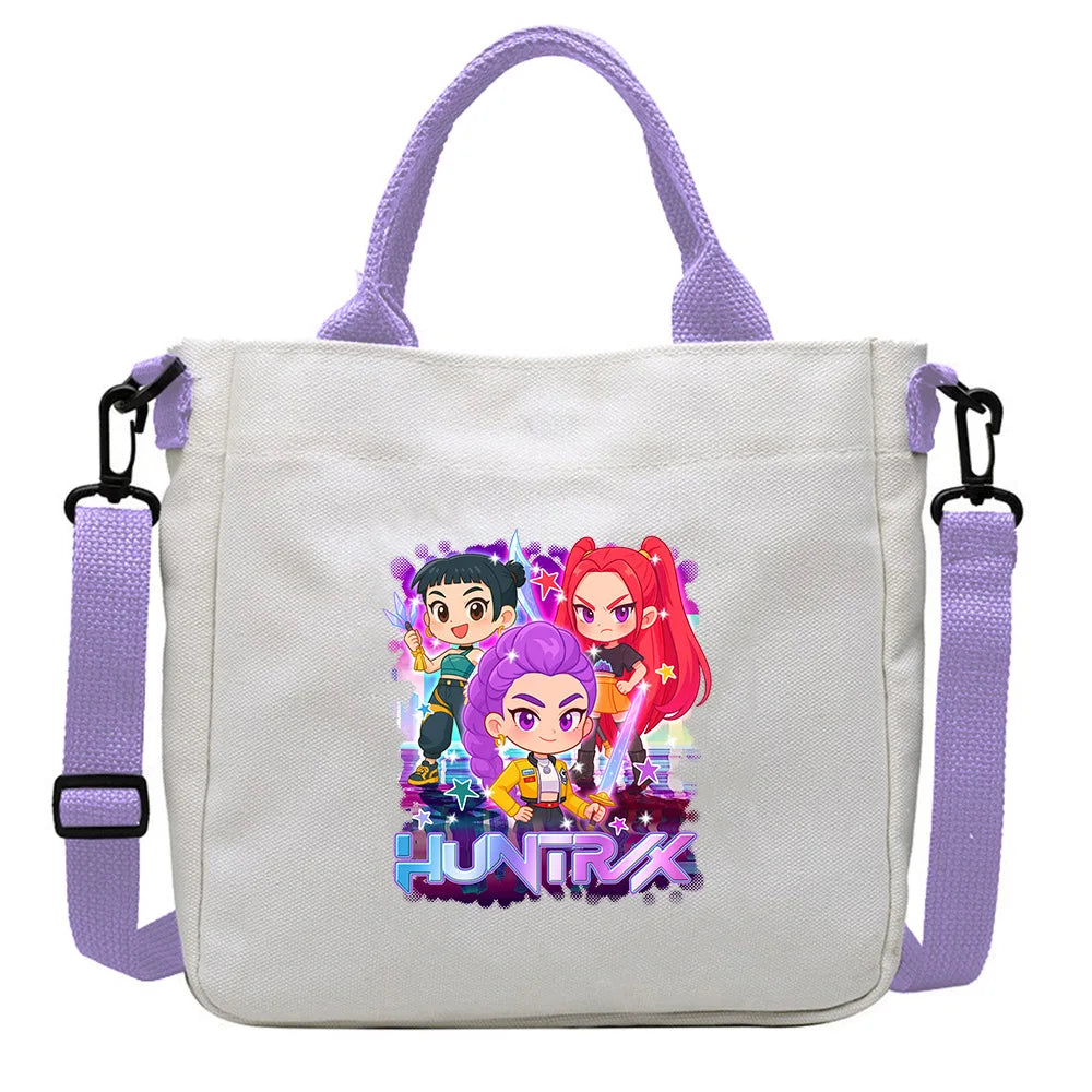 KPop Demon Hunters Anime Women's Crossbody Bag Aesthetics KPop Demon Hunters 2025 Shoulder Bags Korean Fashion Messenger Bag