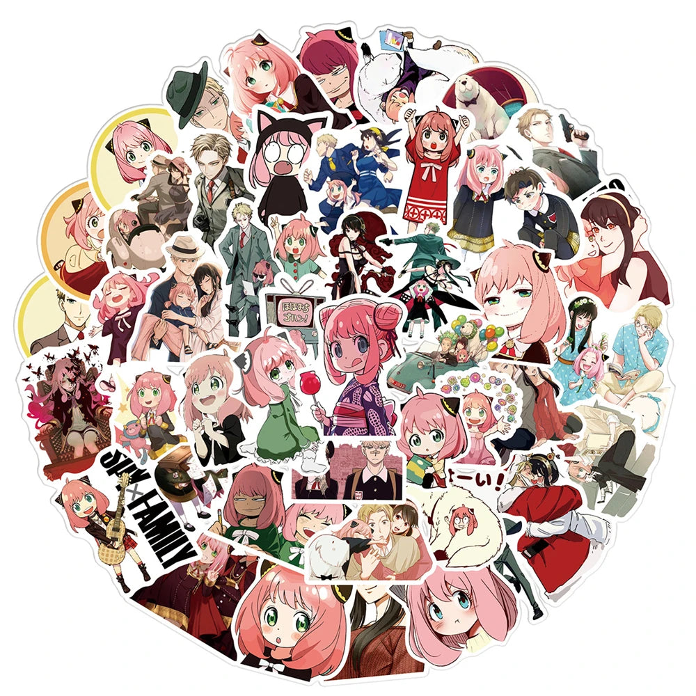 10/30/50PCS Cartoon Anime Spy x Family Cute Creative Graffiti Sticker Bike Skateboard Car Helmet Laptop Computer Wholesale
