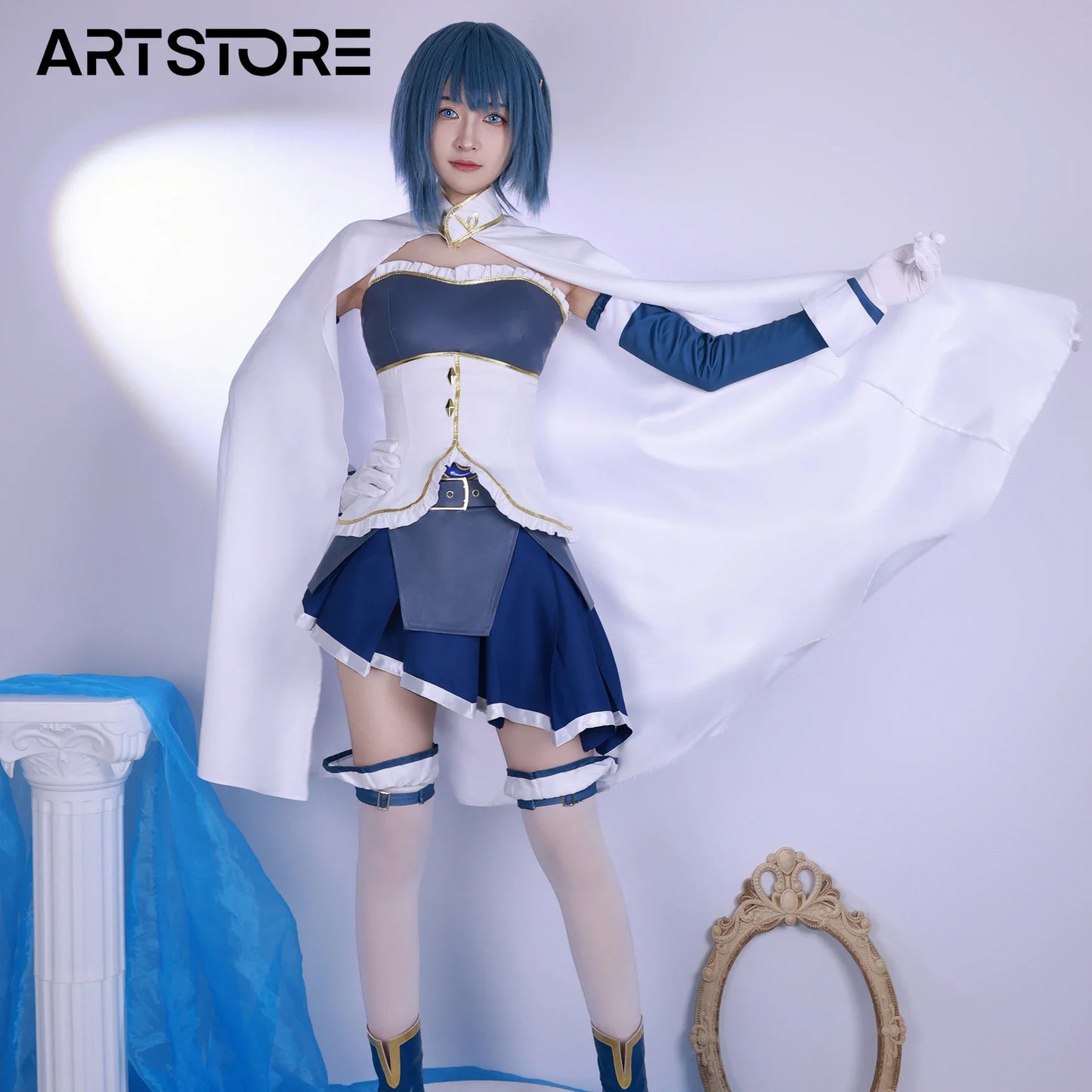 Game Puella Magi Madoka Magica Miki Sayaka Cosplay Costume Role Play Comic Con Dress Hallowmas Party Wigs Anime Prop