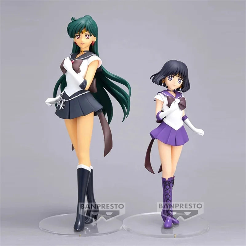 Original Bandai Sailor Moon Action Figure Meiou Setsuna Sailor Saturn Sailor Neptune Sailor Uranus Sailor mercury Anime Figures