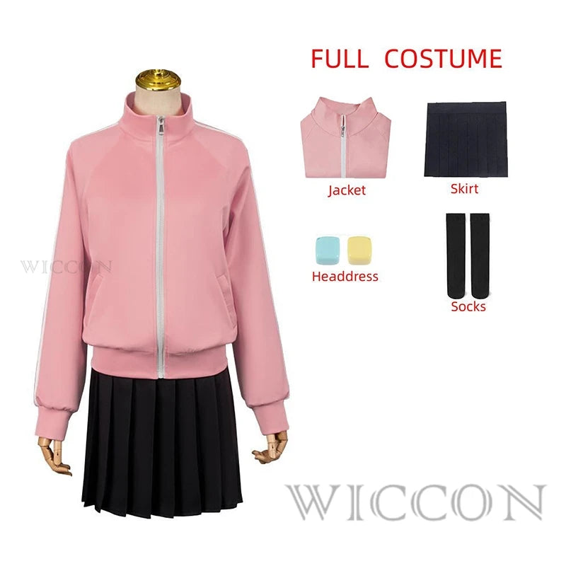 Gotou Hitori Cosplay Bocchi The Rock Gotou Hitori Cosplay Costume JK Uniform Pink Jacket Skirt Wig Suit Halloween Anime Cosplay