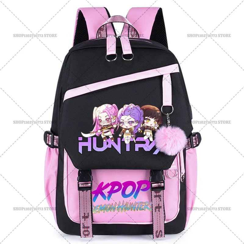 K Pop Demon Hunters School Backpack for Students Daily Mochila 2025 Hot Movie Women Backpacks for Girl Laptop Usb Port Bag Gift