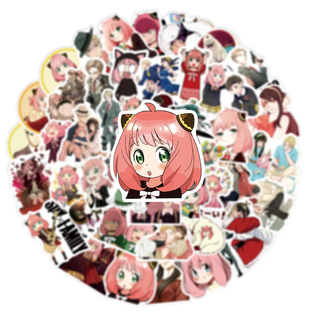 10/30/50PCS Cartoon Anime Spy x Family Cute Creative Graffiti Sticker Bike Skateboard Car Helmet Laptop Computer Wholesale