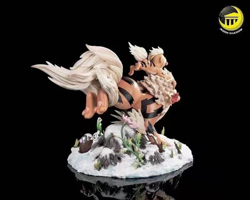 (ONLY ONE LEFT) 100% Original Anime GK Pok É Mon Moon Shadow Palace Natural Series Wind Speed Dog Family Blazing Fire, Snowy Treading Statue