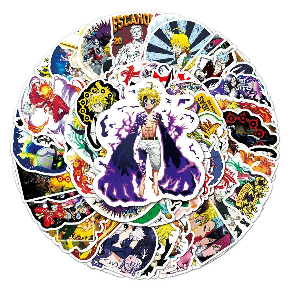10/30/50PCS Cartoon Anime Seven Deadly Sins Creative Graffiti Sticker Bike Skateboard Car Helmet Laptop Computer Wholesale