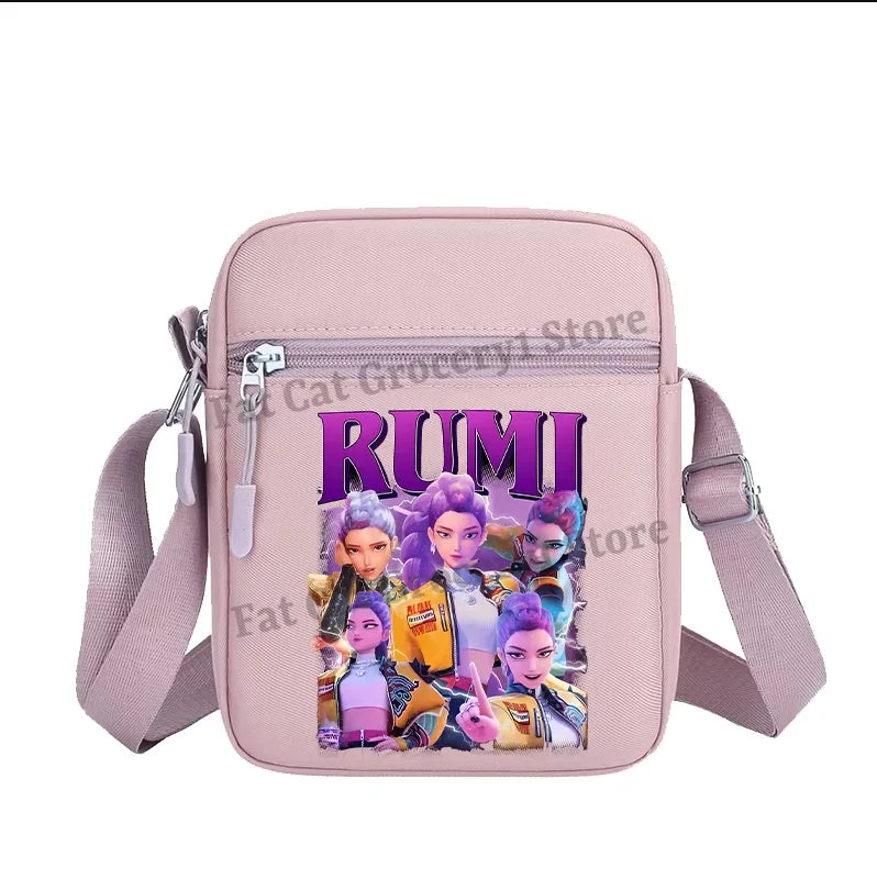 Kpop Demon Hunter Shoulder Bag Kawaii Rumi Mira Zoey Crossbody Bags Girls Outdoor Sport Messenger Pouch Women Travel Purse Gift