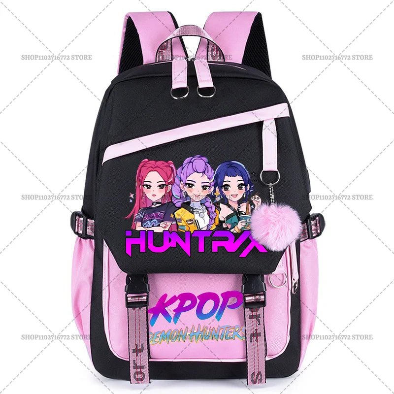 K Pop Demon Hunters School Backpack for Students Daily Mochila 2025 Hot Movie Women Backpacks for Girl Laptop Usb Port Bag Gift