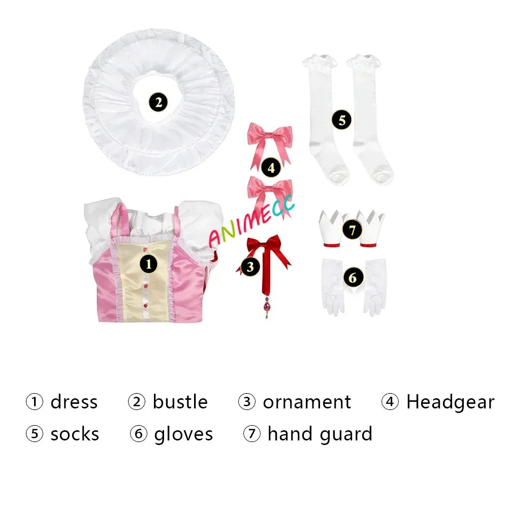 ANIMECC in Stock XS-2XL Kaname Madoka Cosplay Combats Costume Wig Anime Madoka Magica Halloween Party Outfits for Women