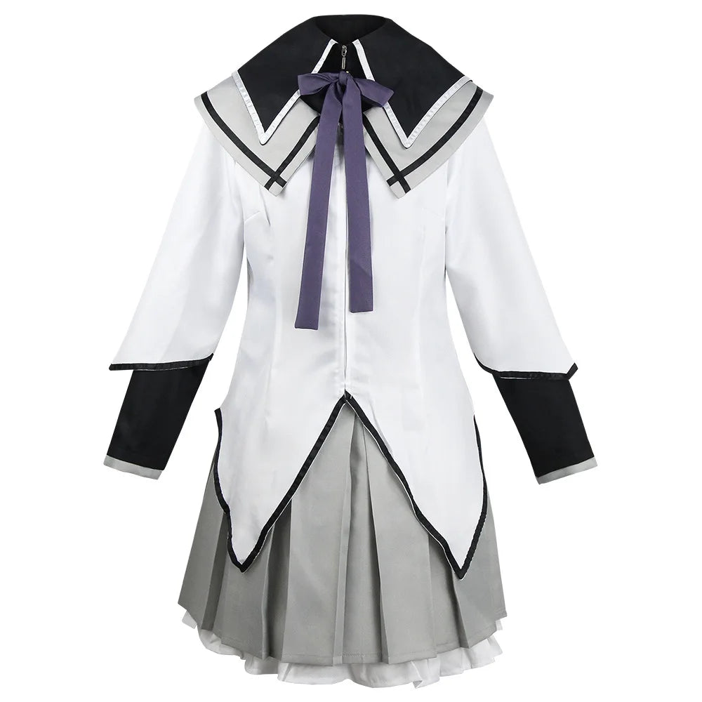 Akemi Homura Cosplay Anime Puella Magi Madoka Magica Cosplay Costume Magical Girl Battle Suit Full Set Dress Wig Party Uniform