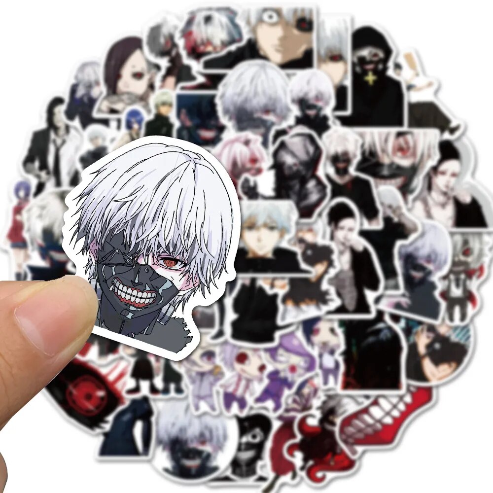 10/50pcs Tokyo Ghoul Sticker Japan Anime Series Graffiti Sticker DIY Pegatinas Bicycle Skateboard Luggage Waterproof Toy Sticker