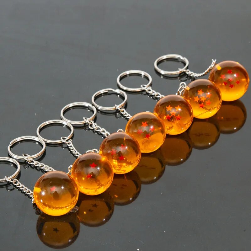 Anime Dragon Ball Series Keychain Charms Accessories 1 2 3 4 5 6 7 Star Dragon Balls Cosplay Keyring Pendant Holder Toys Gift