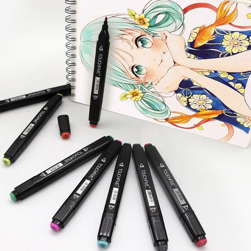 TouchFIVE 30/40/60/80 Color Art Markers Set Dual Headed Artist  Sketch Oily Alcohol based Marker For Animation Manga