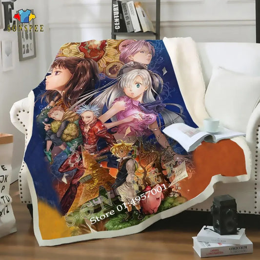 SONSPEE The Seven Deadly Sins Diane 3D Printing Plush Fleece Blanket Fashion Quilts Home Washable Duvet Casual Sherpa Blankets